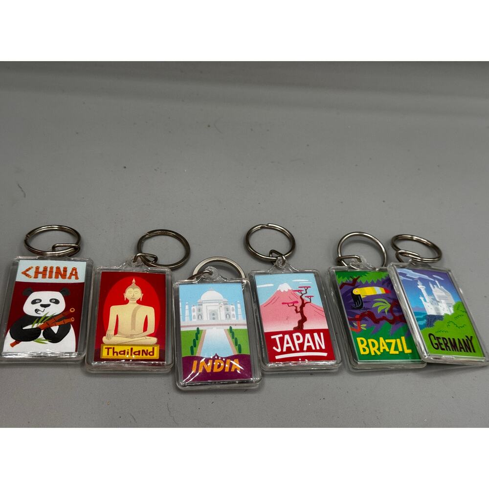 Highlights Top Secret LOT of 6 Vintage Keychains 1990s China, Brazil, Japan...